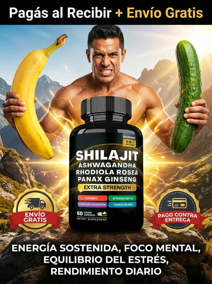 Shilajit 8 en 1 Vitalidad Masculina - 60 Capsulas